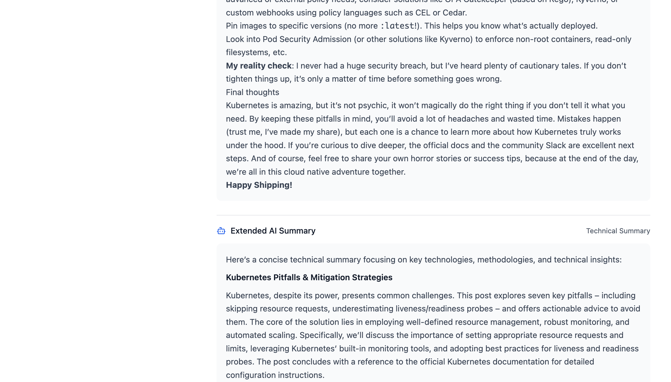 Extended Technical Summary
